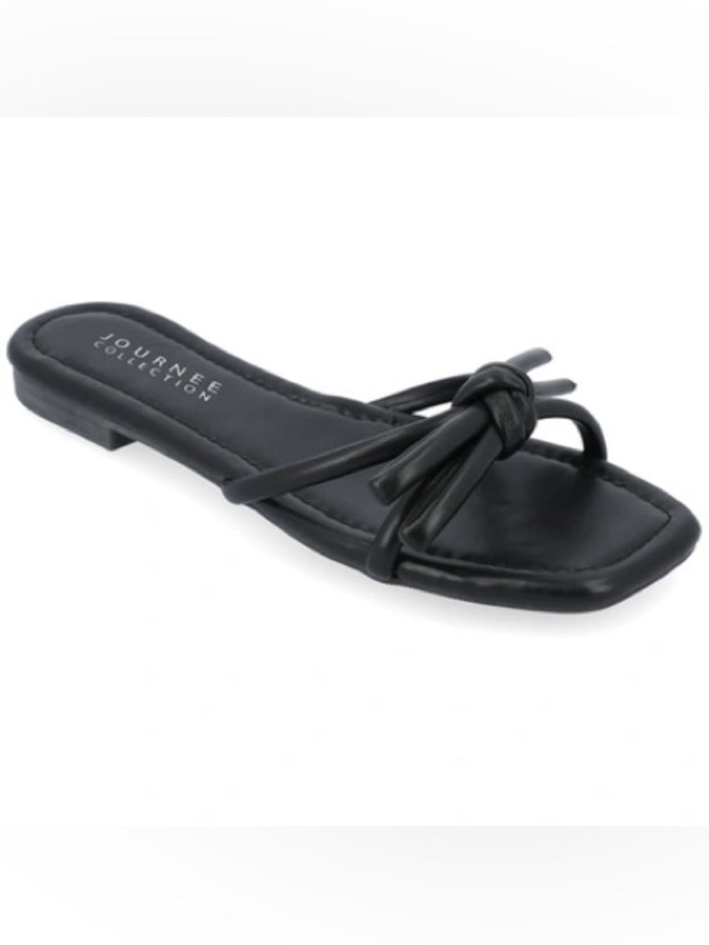 Journee Black Bow Sandals